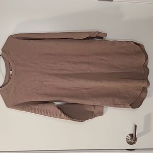 Uniqlo thermal shirt dress taupe